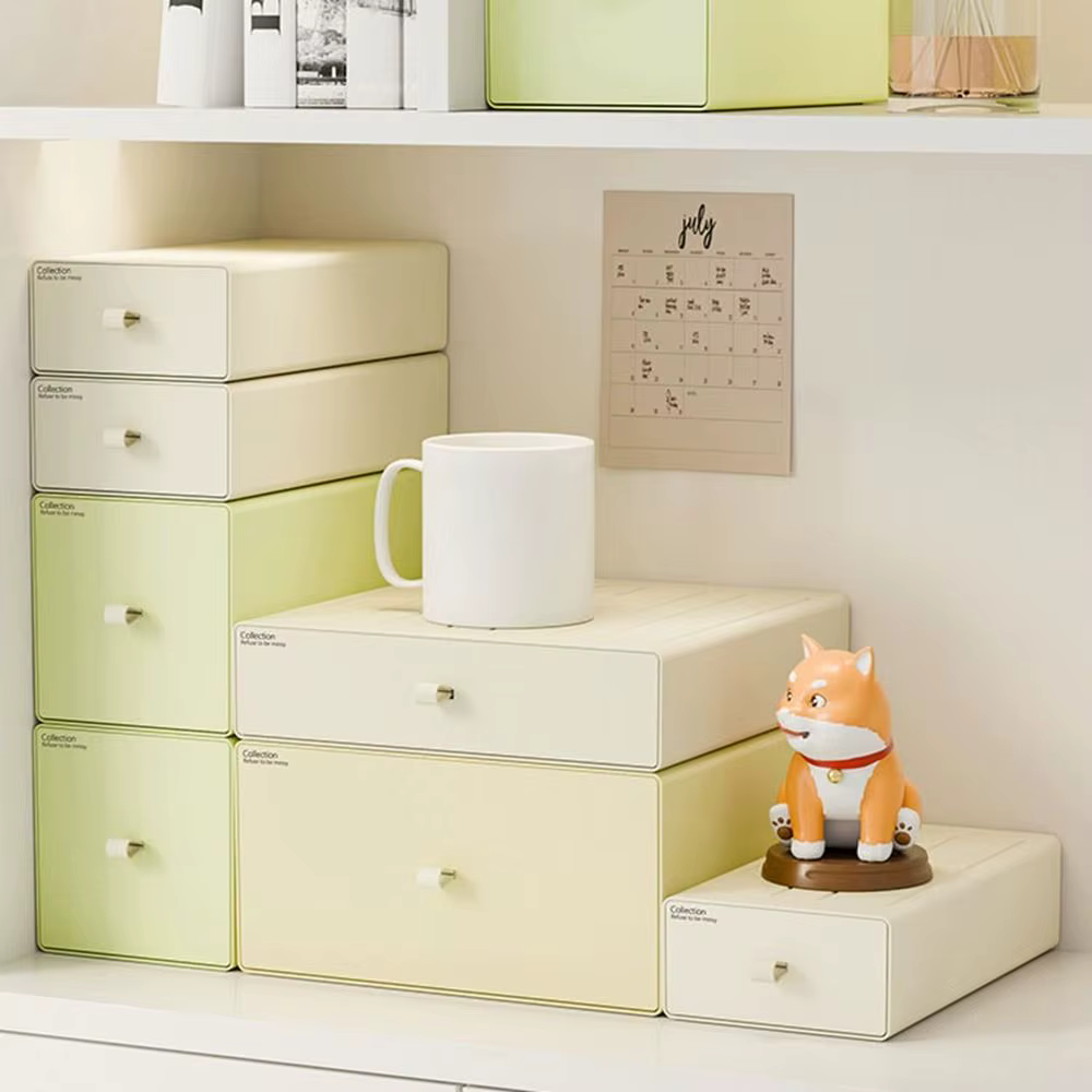 Boîte de rangement à tiroir en plastique