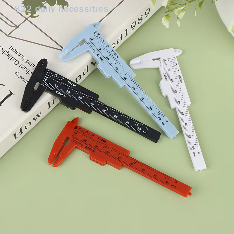 Pied à coulisse portable en plastique de 80 mm à double échelle pour la mesure des sourcils