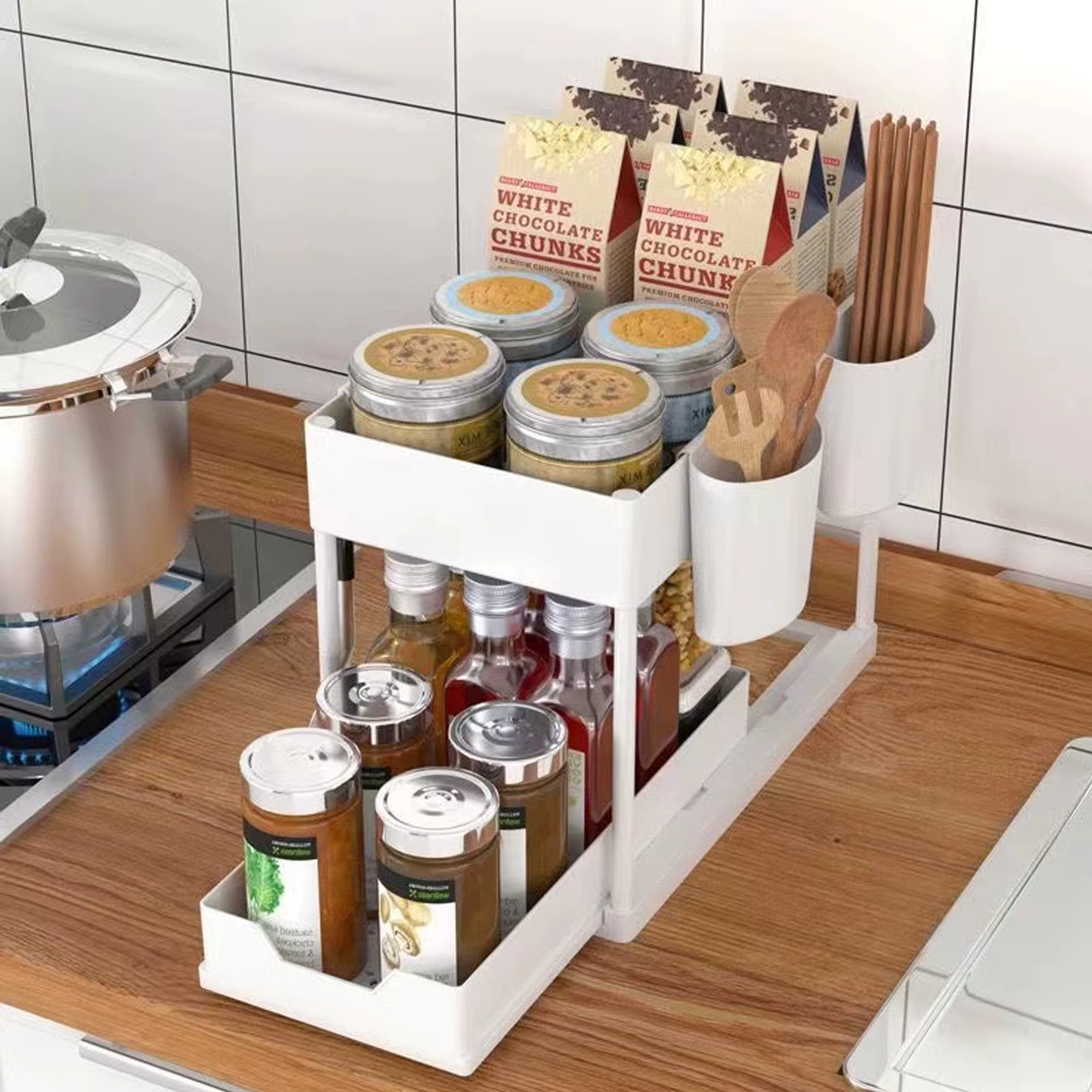 Étagère de rangement de cuisine à double couche