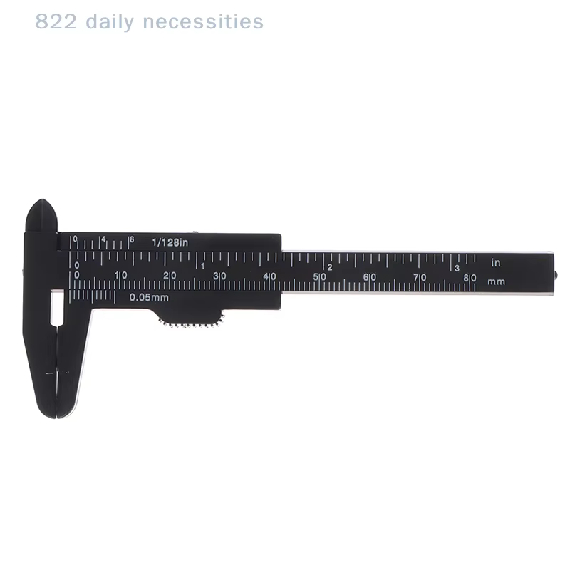 Pied à coulisse portable en plastique de 80 mm à double échelle pour la mesure des sourcils