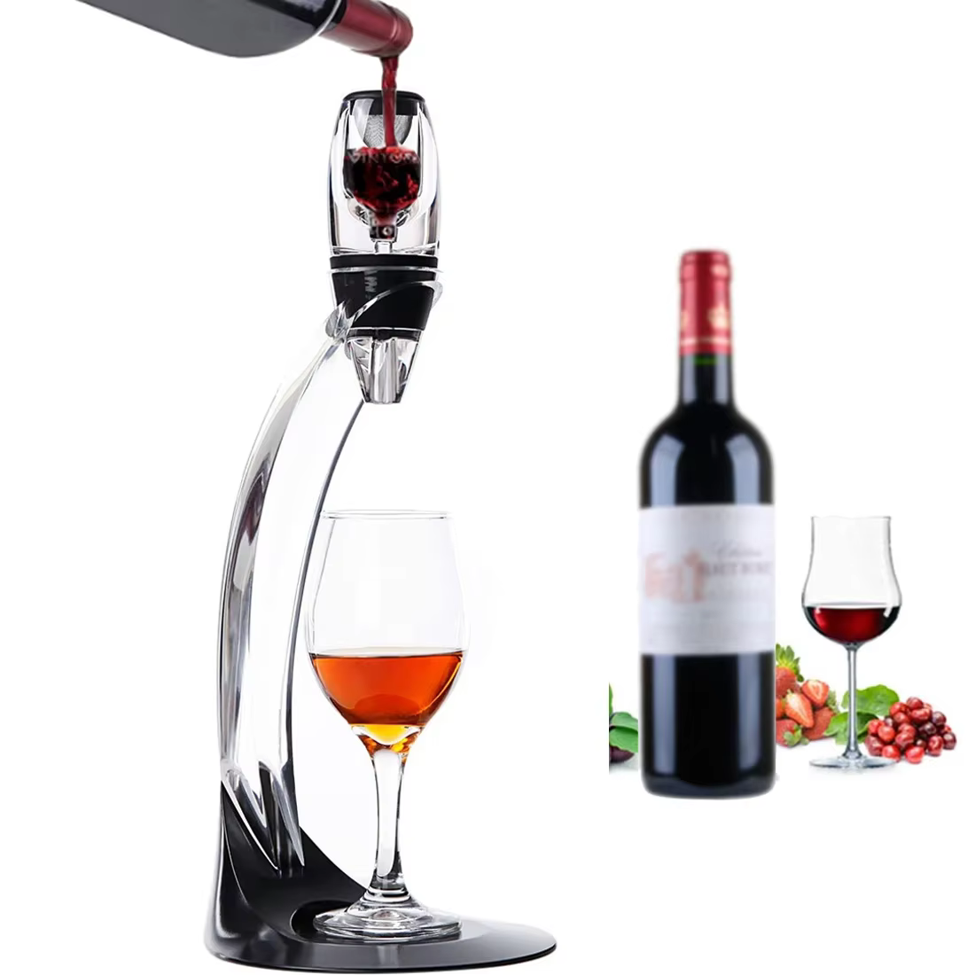Verseur professionnel de carafe à vin rouge avec support de filtre, aérateur d'air rapide pour Vodka, pour la maison, Bar à manger, ensemble essentiel