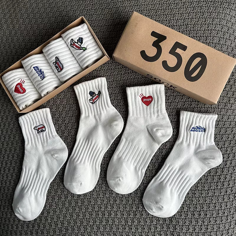 4 paires/boîte de chaussettes pour hommes