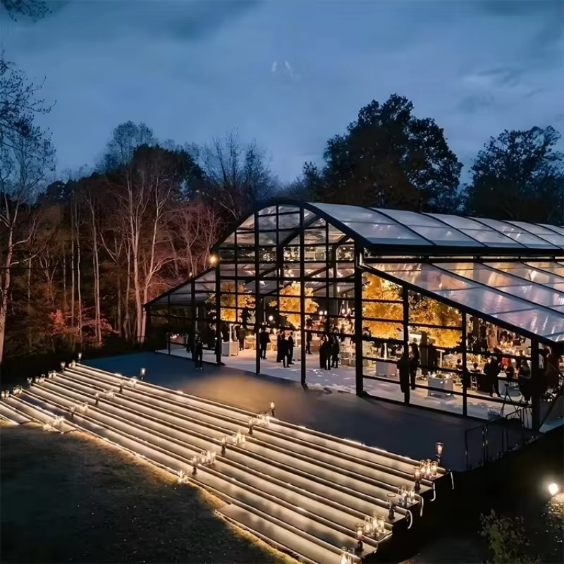 Tente de réception de luxe préfabriquée OME en promotion – Grande tente événementielle personnalisée pour mariages et fêtes, commerciale, imperméable et résistante au vent, pour l'extérieur