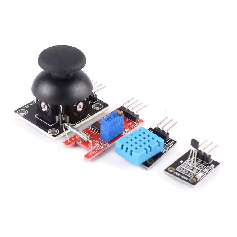 Kit de démarrage de 45 modules de capteurs avec platine d'expérimentation et fils de liaison pour Arduino UNO R3 Mega2560 Raspberry Pi