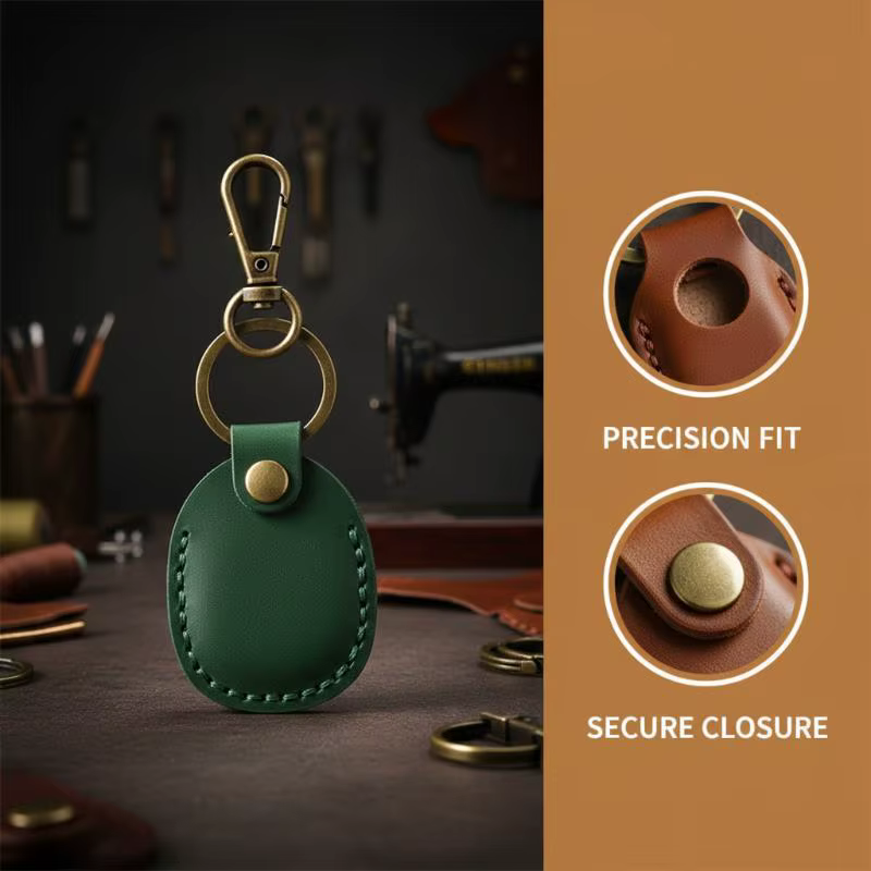 Porte-clés en cuir pour étui de protection - Accessoires de localisation anti-perte