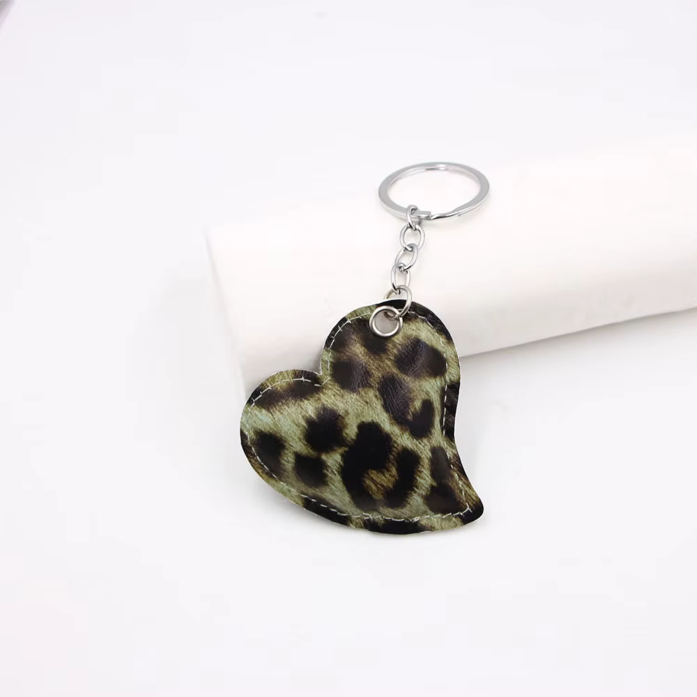 Porte-clés imprimé léopard de style Miu – Breloque de sac en cuir PU véritable avec chaîne amovible, accessoires pour clés et sacs à main de voiture