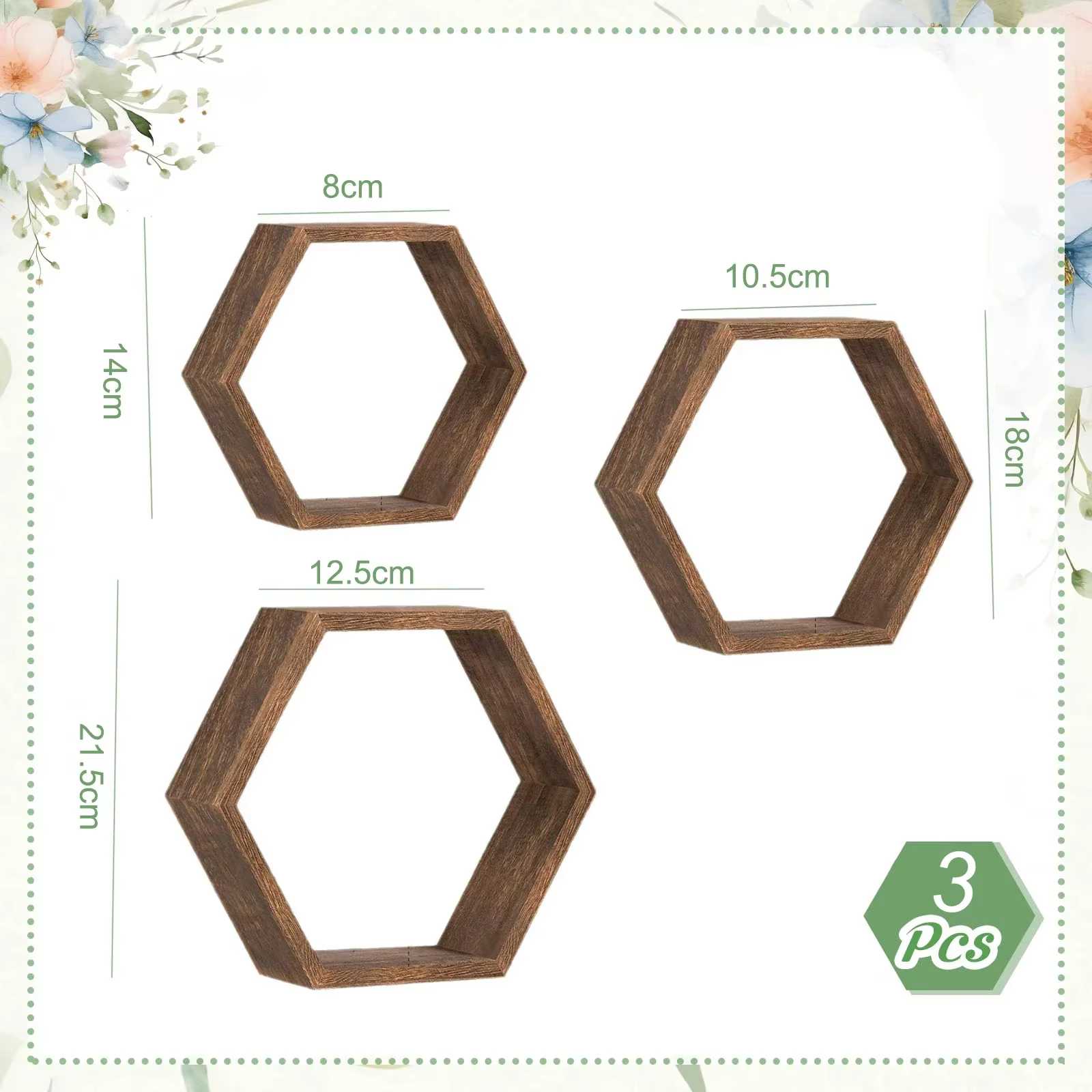 Nouvel arrivage : Ensemble d'étagères flottantes hexagonales et unités de rangement murales en bois massif en nid