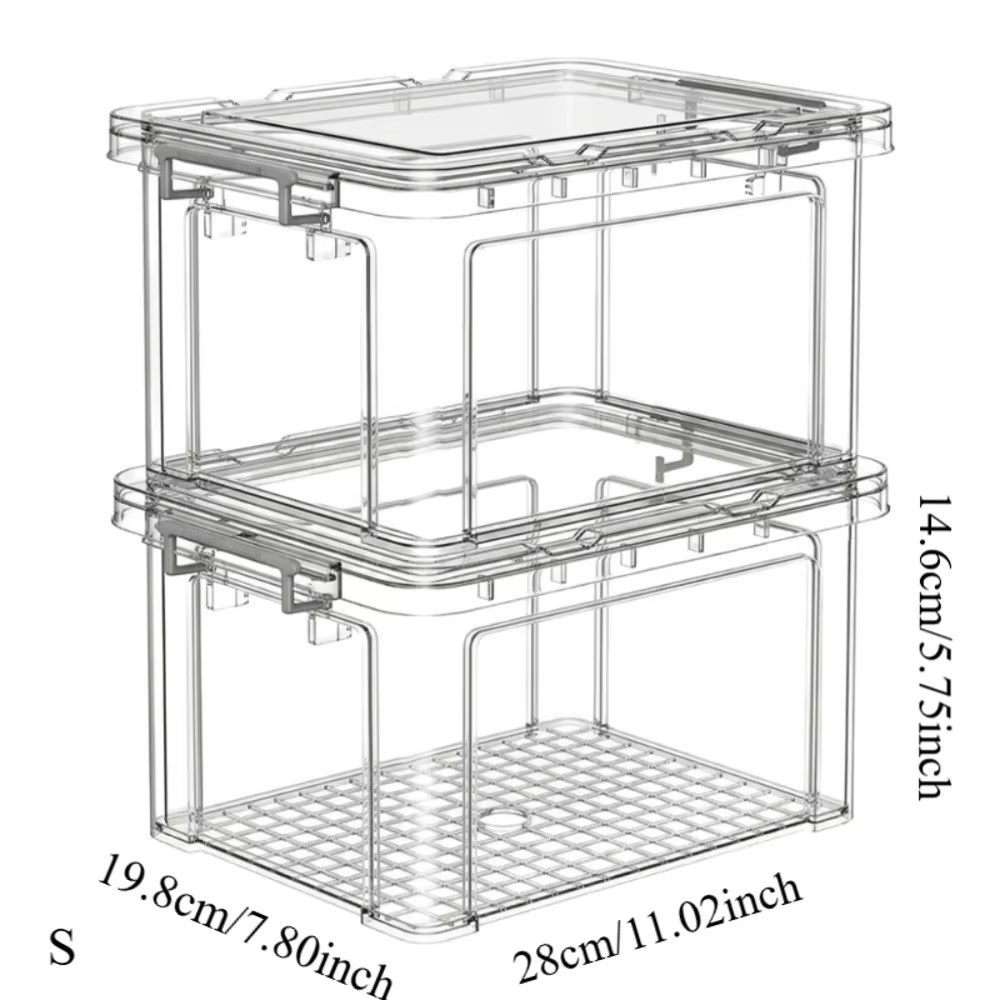Boîtes de rangement transparentes avec couvercles