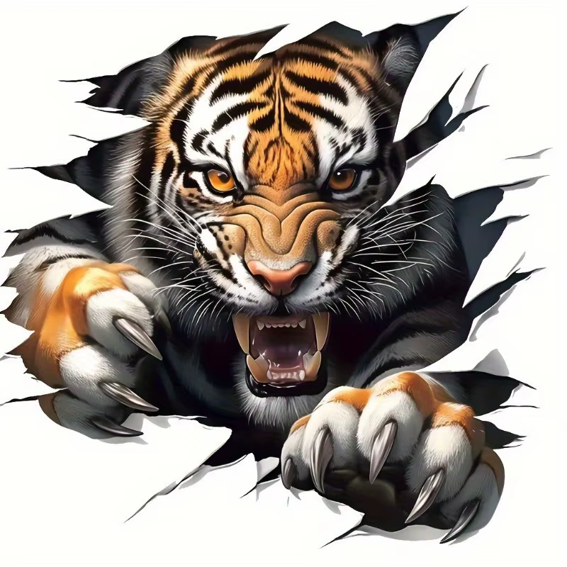 Autocollant en vinyle motif tigre