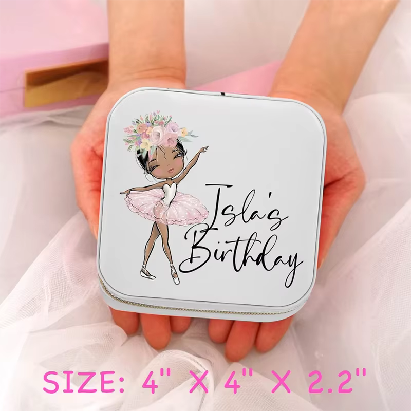 Boîte à bijoux personnalisée princesse ballerine pour petite fille