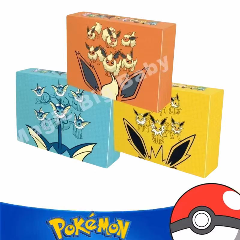 Carte Pokémon Originale PTCG Cartoon Chinois Ibrahimovic Boîte Cadeau Avancée Reib Fire Eevee Water