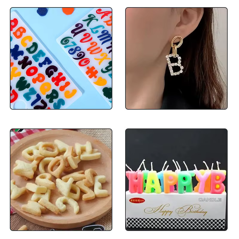 Alphabet anglais A-Z résine époxy Silicone moule lettre 0-9 numéro porte-clés boucle d'oreille pendentif bricolage