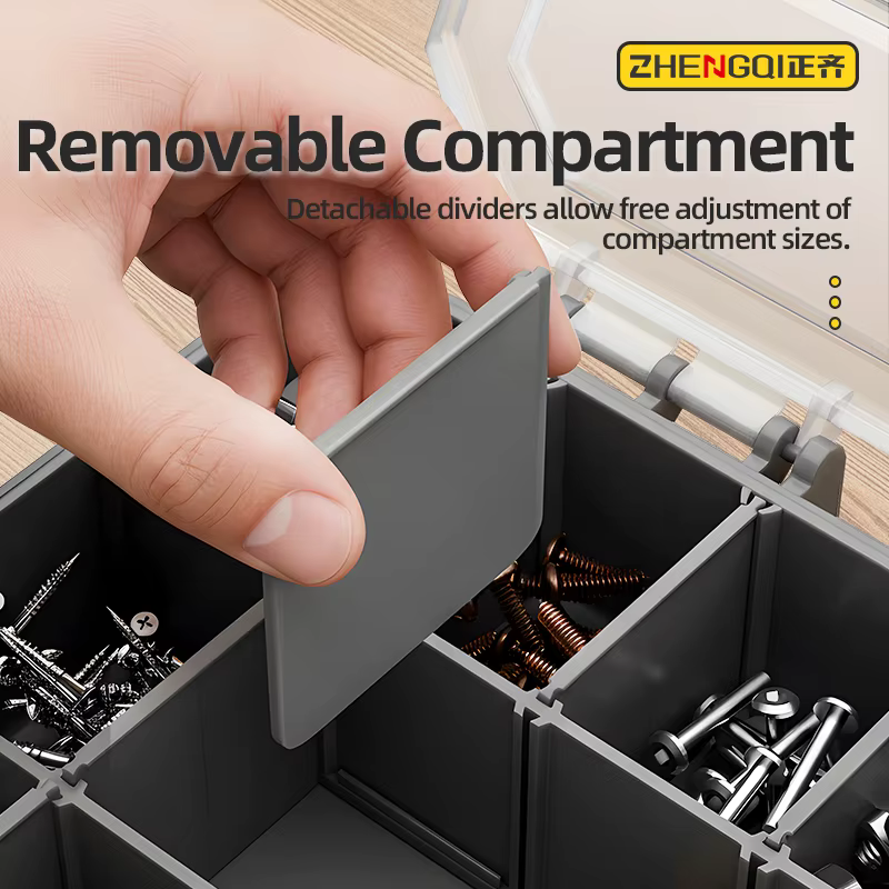 Boîte de rangement d'outils en plastique épaissi 17/23/34 compartiments