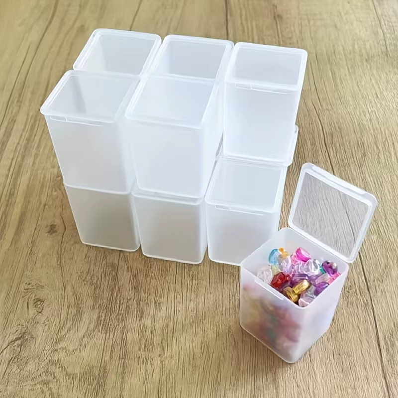 Ensemble de 10 boîtes de rangement en plastique transparent avec couvercles - Contenants d'organisation
