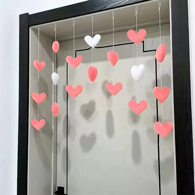 Décoration de rideau en forme de cœur