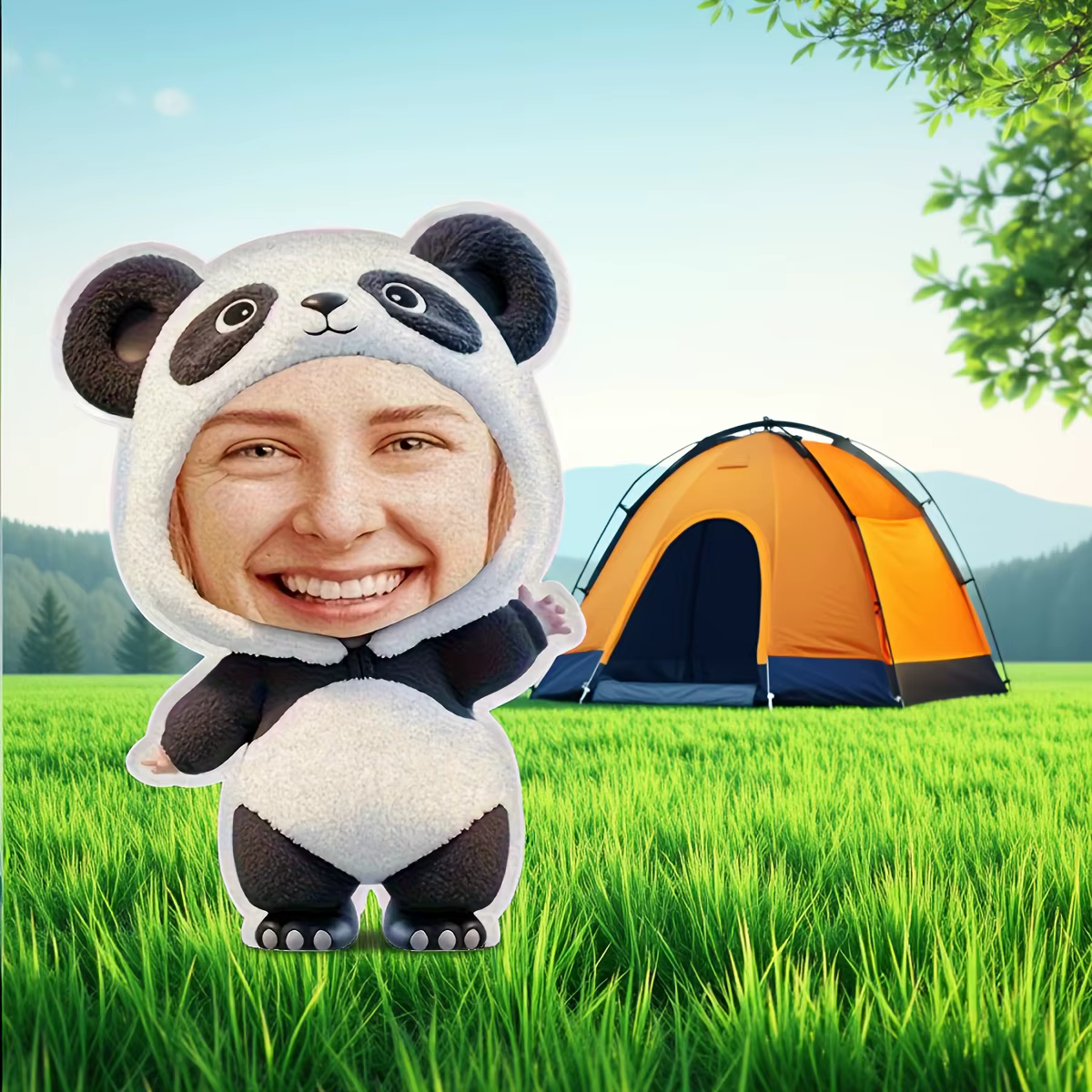 Coussin Panda personnalisé avec photo - un coussin amusant, un cadeau unique parfait pour les amis, la famille et indispensable pour Halloween, Noël