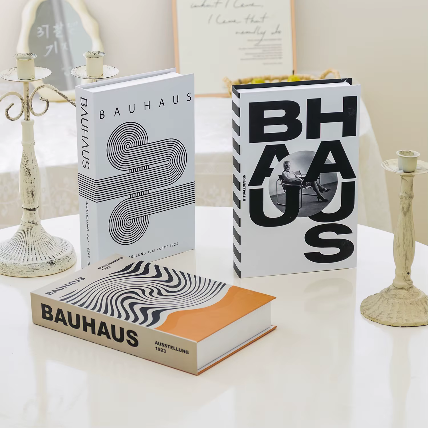 Boîte de rangement décorative de luxe en forme de faux livre Bauhaus pour la maison, avec livres sur Matisse, Picasso, Van Gogh, Monet, pour table basse, étagère, décoration intérieure