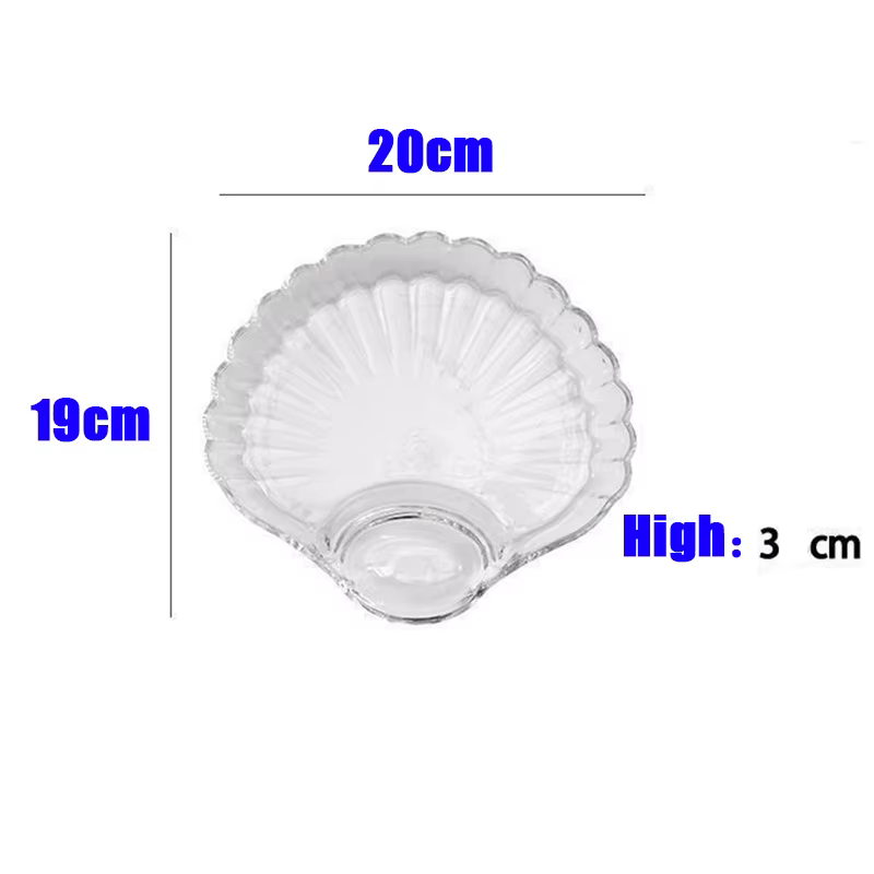 Assiette transparente en forme de coquille, de qualité alimentaire, pour la sauce aux raviolis, plateaux créatifs en plastique, accessoires de cuisine