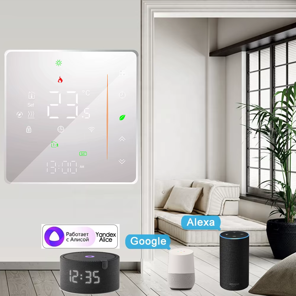 Tuya piso de água sistema aquecimento inteligente wifi termostato tempo display central