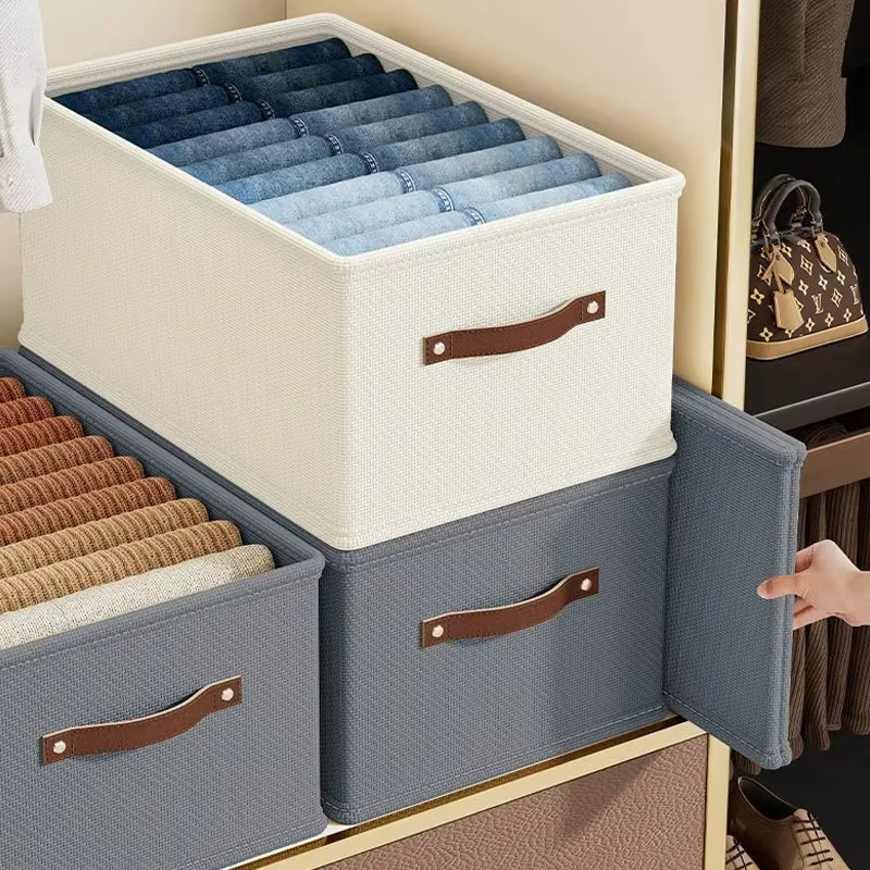 1 boîte de rangement en tissu Oxford avec fond ouvert - Organisateur de vêtements et de jouets