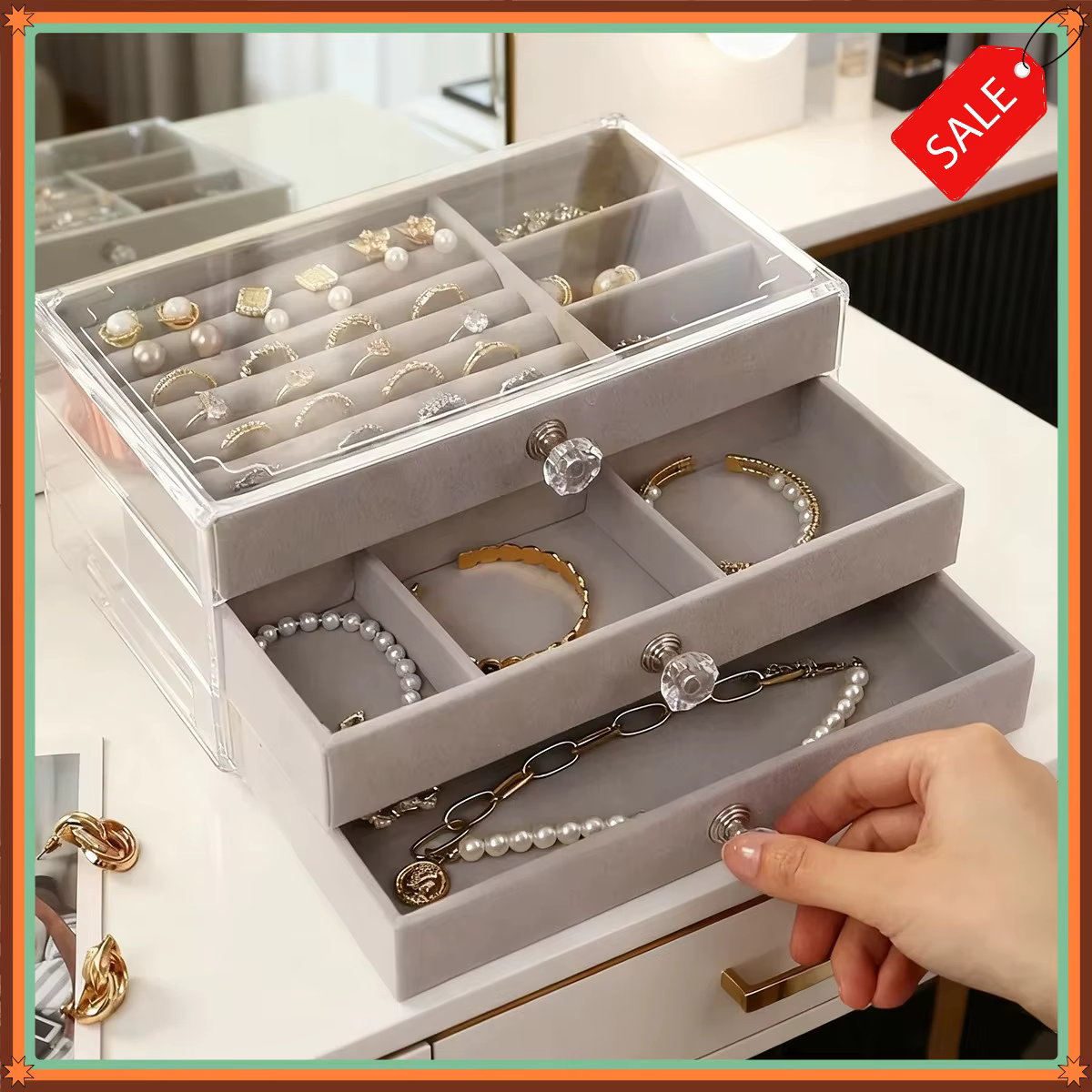 Boîte à bijoux empilable à 3 niveaux