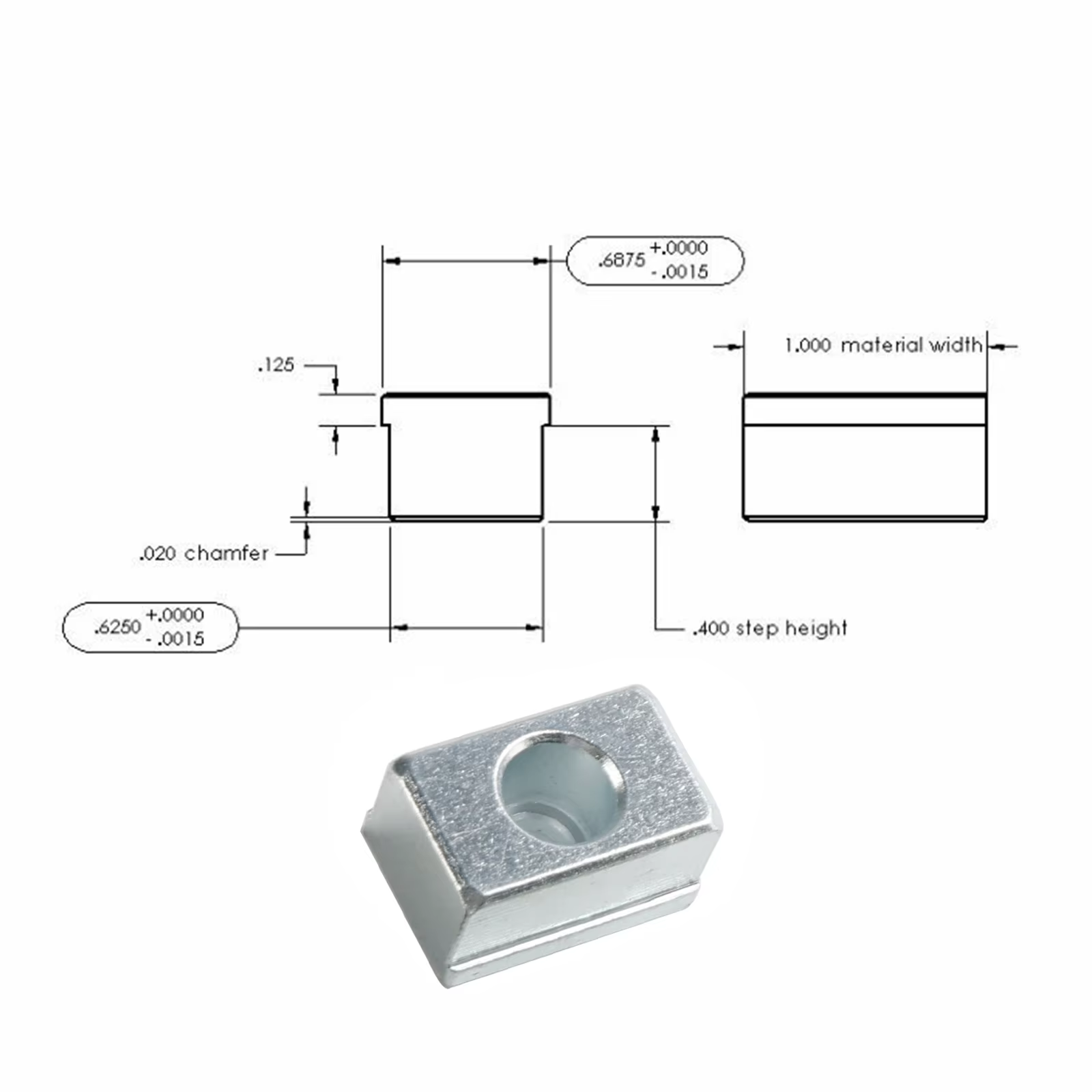 Étau de style Kurt Step prédire 4140, acier 11/16x5/8 pouces