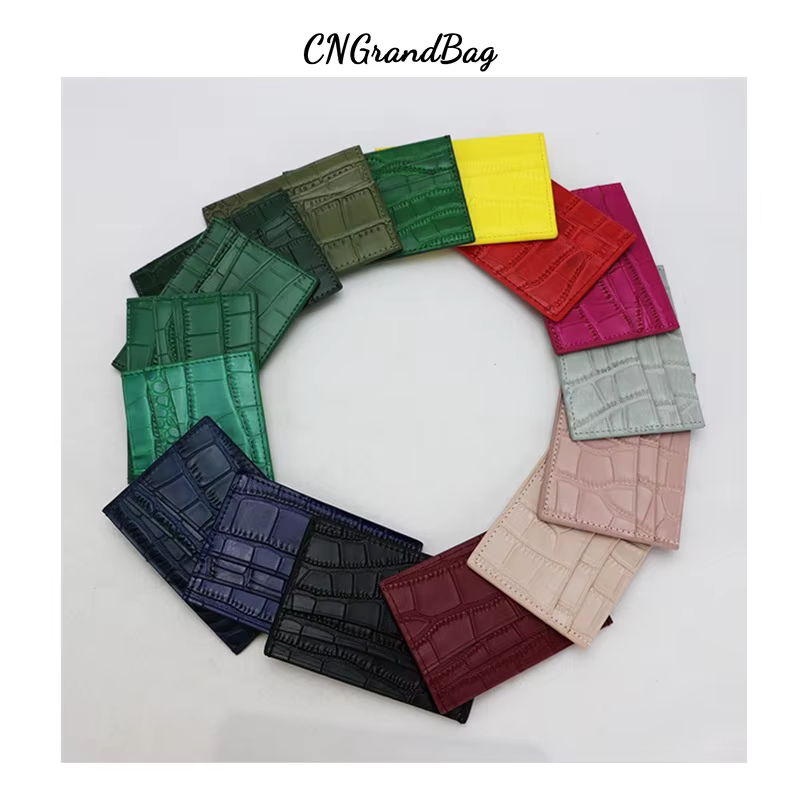 Lettres personnalisées gratuites en cuir véritable motif Crocodile porte-carte hommes femmes étui pour cartes de crédit porte-carte d'identité portefeuille sac à main pochette