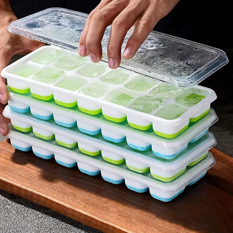 Moule à glaçons en silicone avec couvercle
