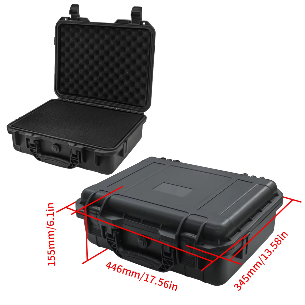 1 boîte à outils de protection robuste et étanche avec inserts éponge prédécoupées-plastique durable