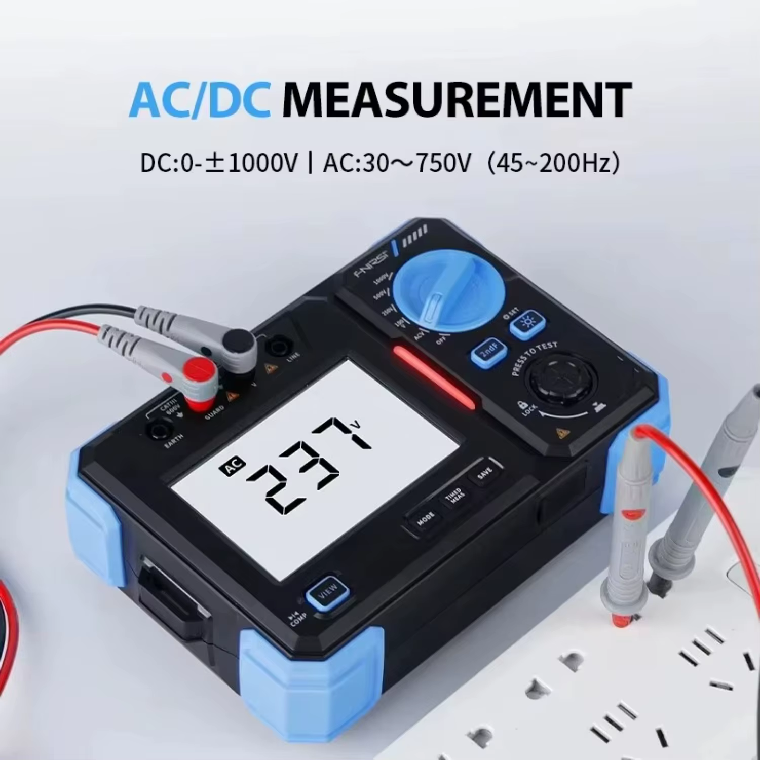 Testeur de résistance d'isolement FNIRSI MRT-1050 1000V 20G Ω Mégohmmètre Mesure de tension AC/DC Vérification de l'isolement des enroulements de moteur