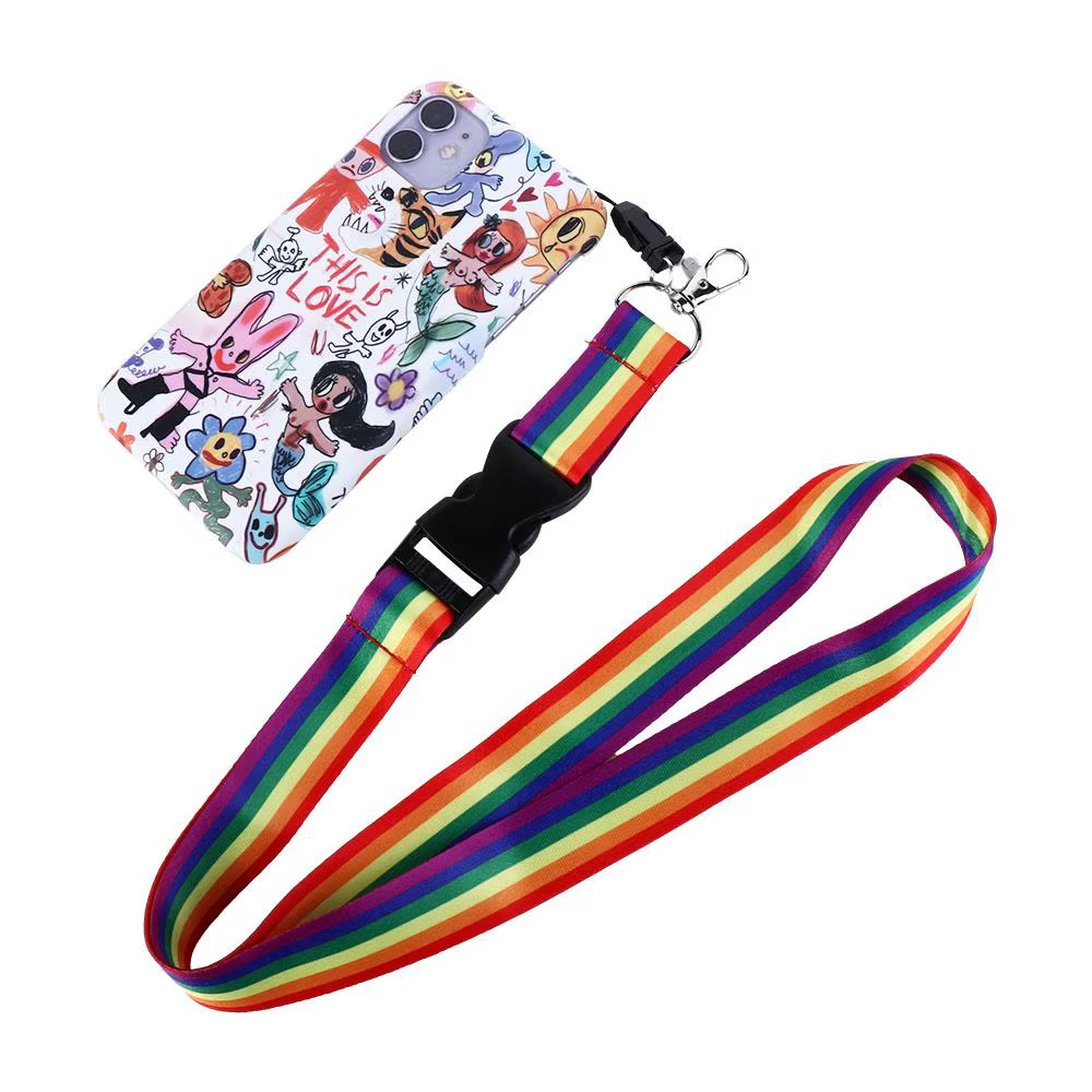 Ruban téléphone Badge ID porte-Badge porte-clés lanière sangle arc-en-ciel