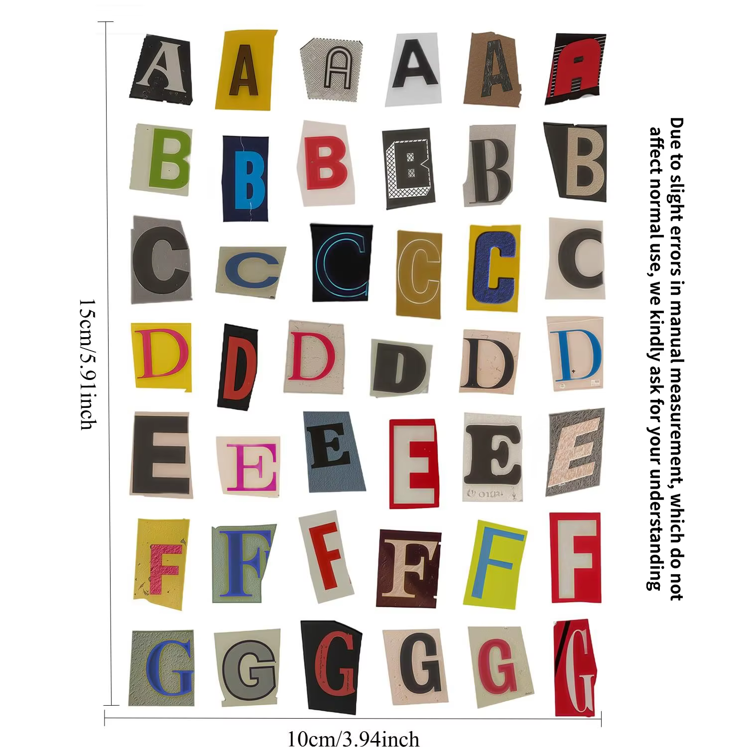 181 autocollants alphabet