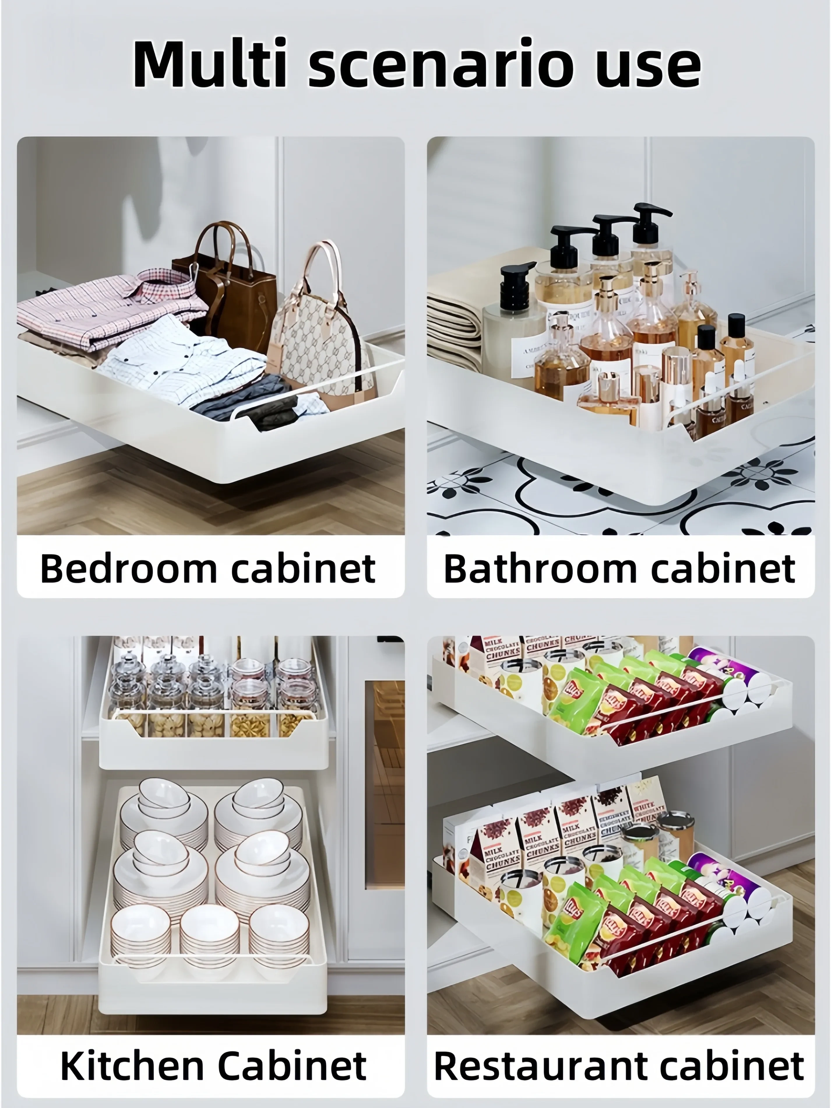 GENGSHENG Support de rangement de cuisine avec rails coulissants