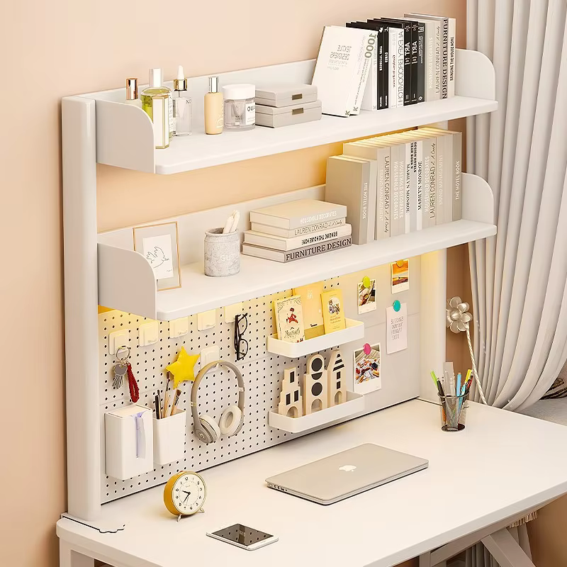 Étagère de rangement de bureau avec panneau perforé