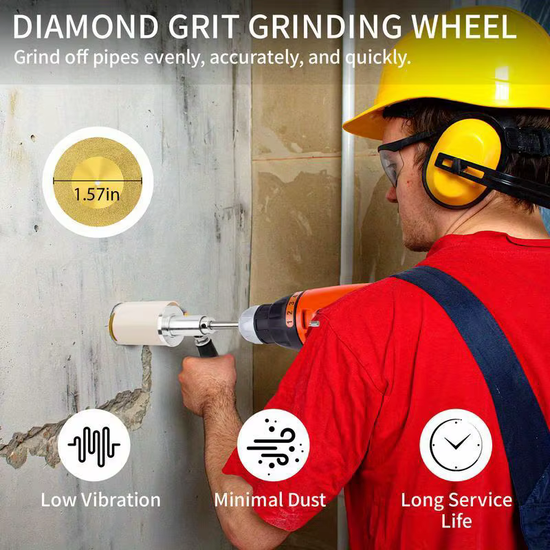 Coupeur intérieur de tuyau en PVC avec roue de coupe en grain de diamant et poignée adapté pour une profondeur