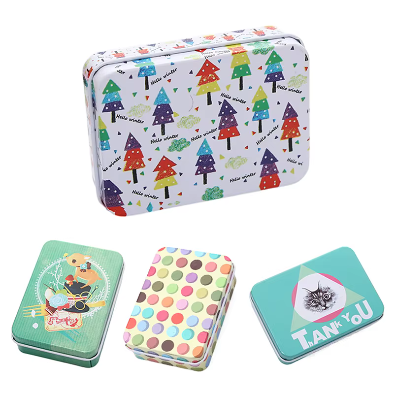 Mini boîte rectangulaire portable avec couvercle