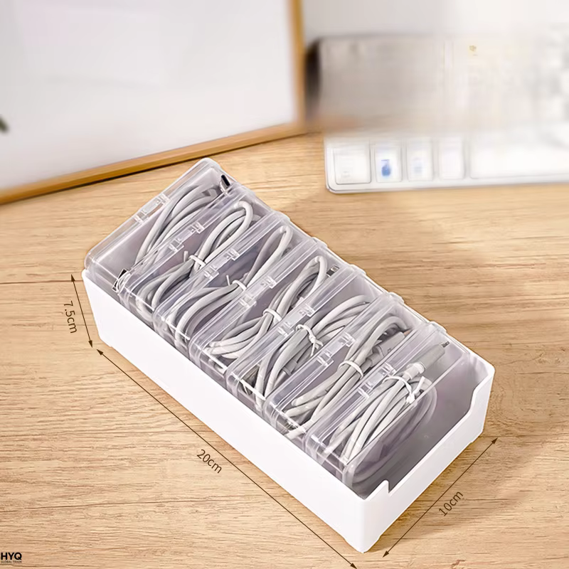 1 ensemble de boîtes de rangement pour câbles de données avec 7 petites