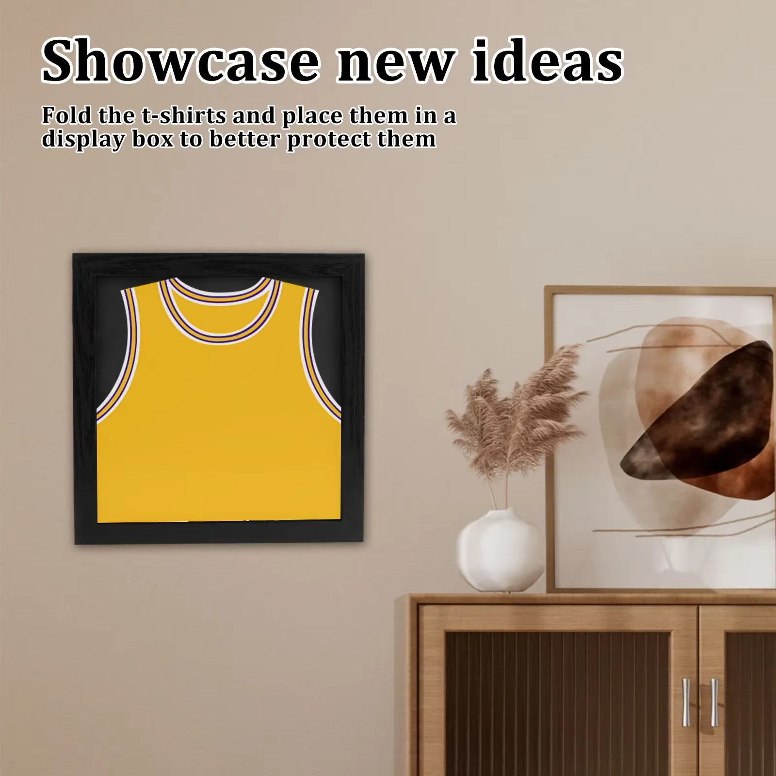 Cadre de présentation mural multifonctionnel pour maillots et objets de collection