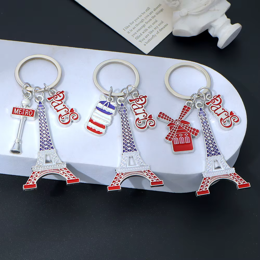 Porte-clés tour Eiffel créatif en métal