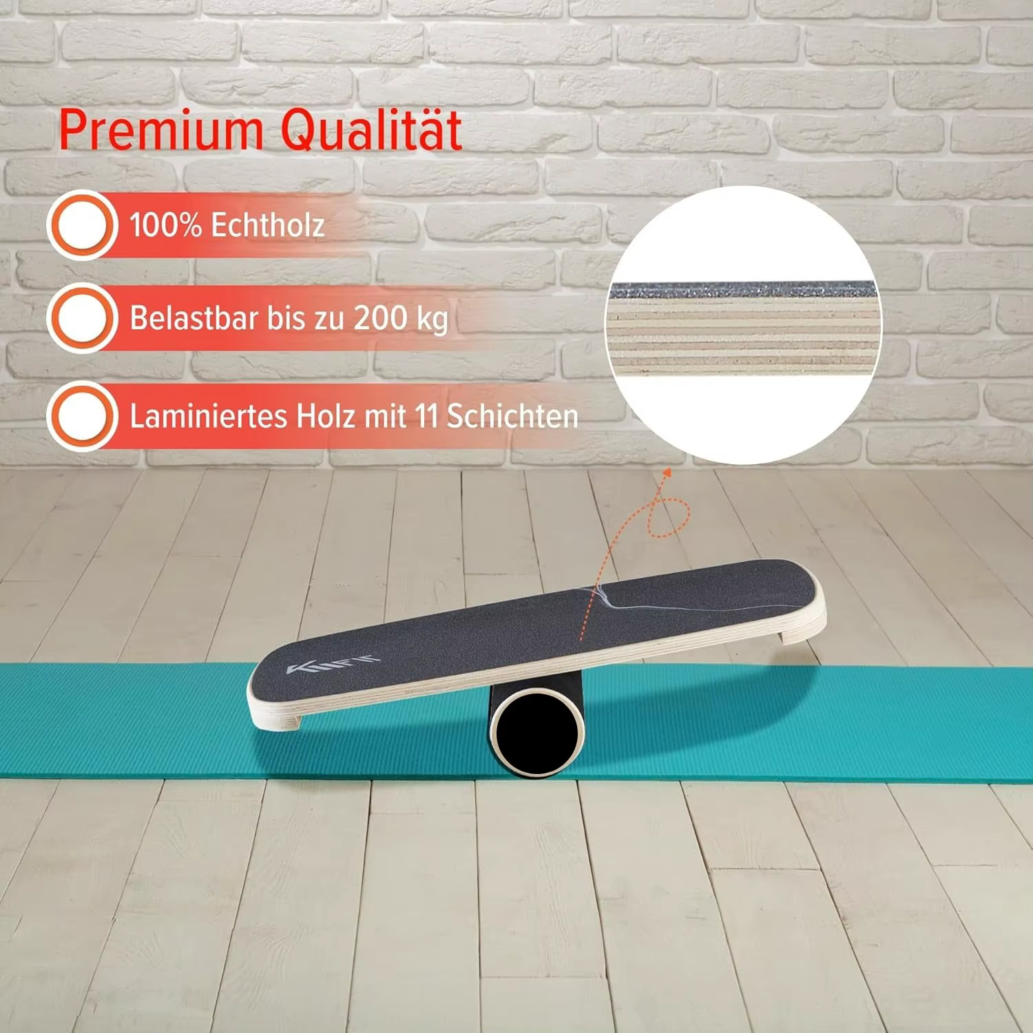 Planche d'équilibre en bois pour adultes, surface coordonnante, planche d'intérieur pour le hockey, le fitness