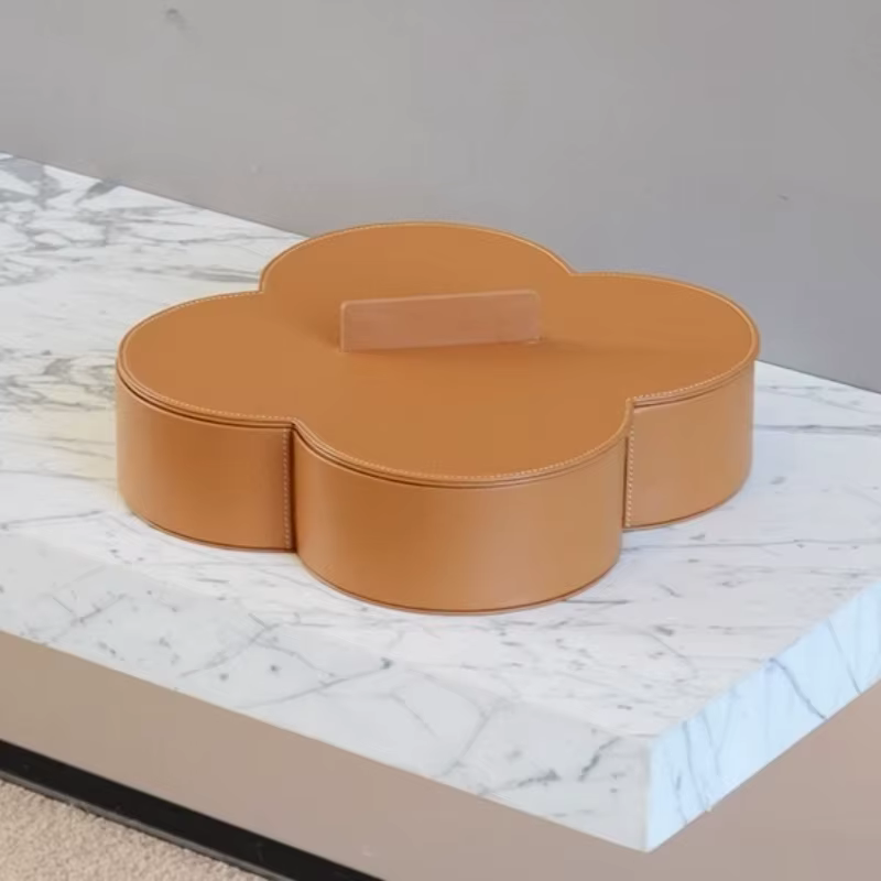 Boîte de rangement en cuir