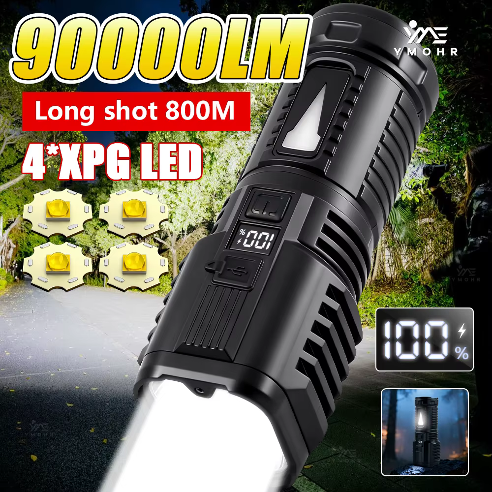 Lampe torche 90000LM longue portée
