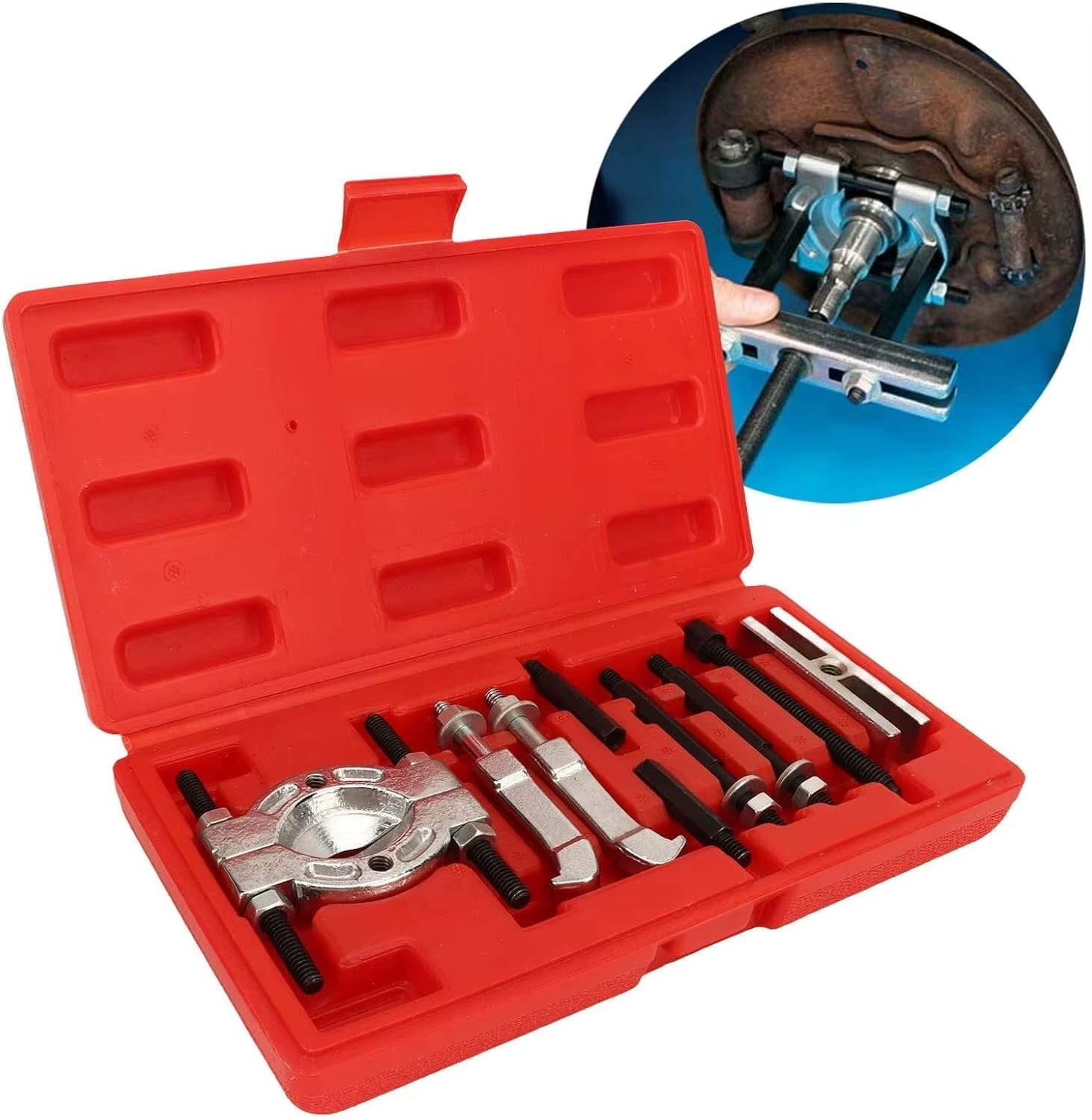 Kit de 9 pièces d'outils portables pour le démontage et l'assemblage de roulements de boîte de vitesses