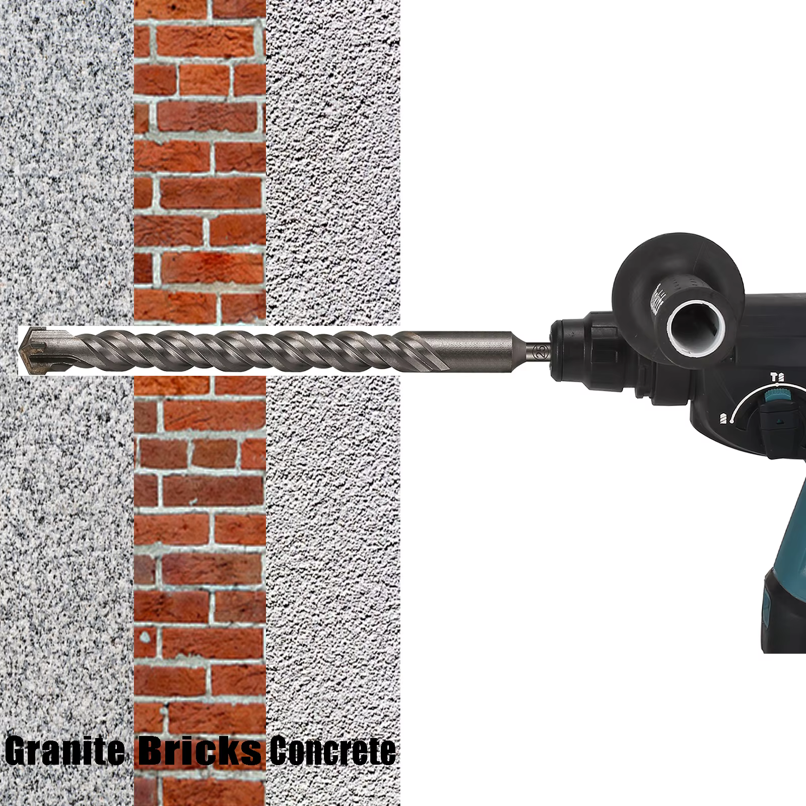 Perceuse à percussion électrique croisée étendue 110-500mm SDS Plus à travers le mur en alliage dur de béton renforcé