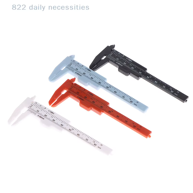 Pied à coulisse portable en plastique de 80 mm à double échelle pour la mesure des sourcils