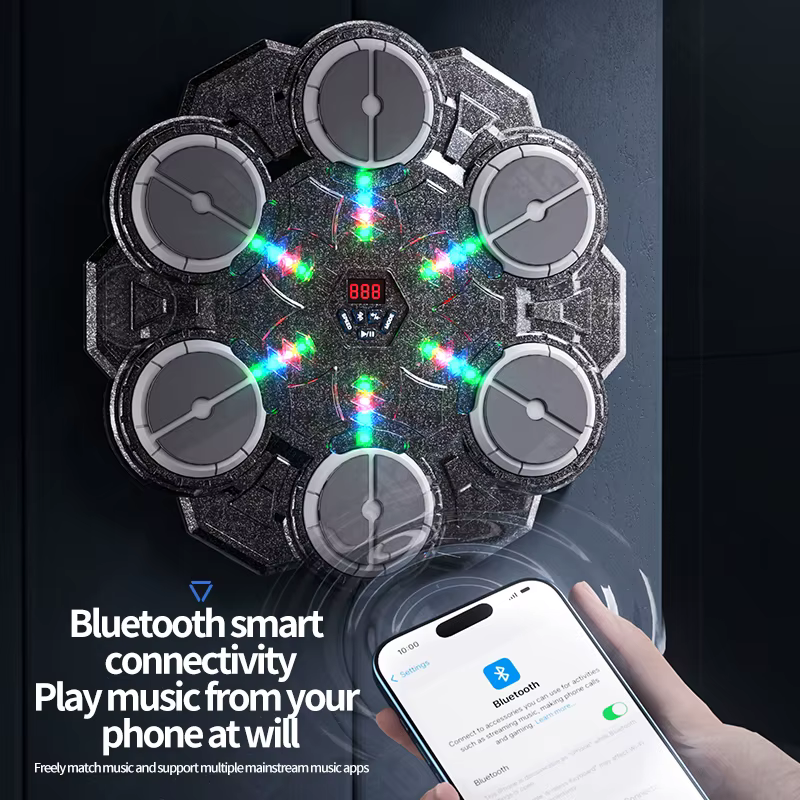 Nouvelle Machine de Boxe Musicale Intelligente Bluetooth Murale – Entraîneur de Boxe Musical pour la Maison et la Salle de Sport – Équipement de Frappe Électronique
