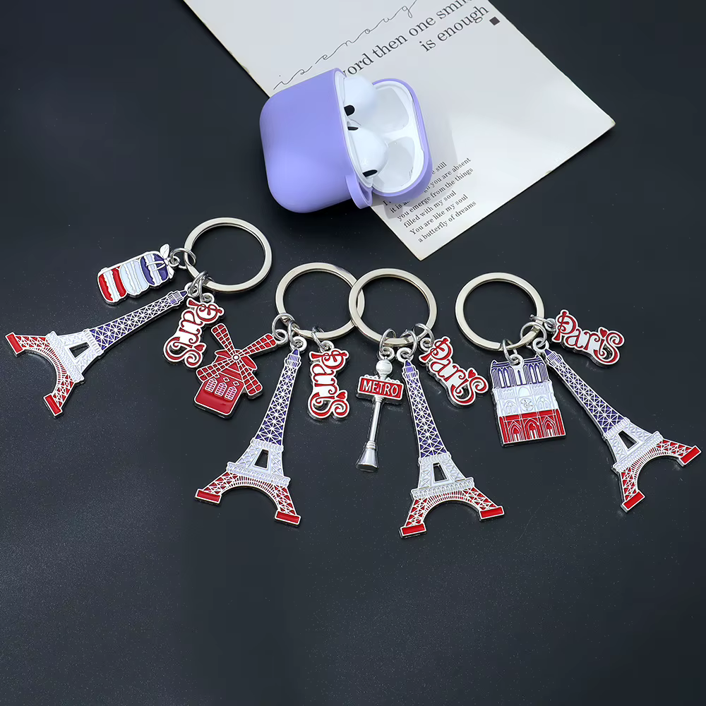 Porte-clés tour Eiffel créatif en métal