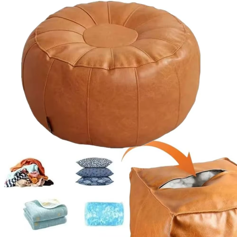 Banc de rangement en similicuir non rembourré, à remplir de vêtements, grande capacité, chaise de rangement pour vêtements, repose-pieds antidérapant de style nordique