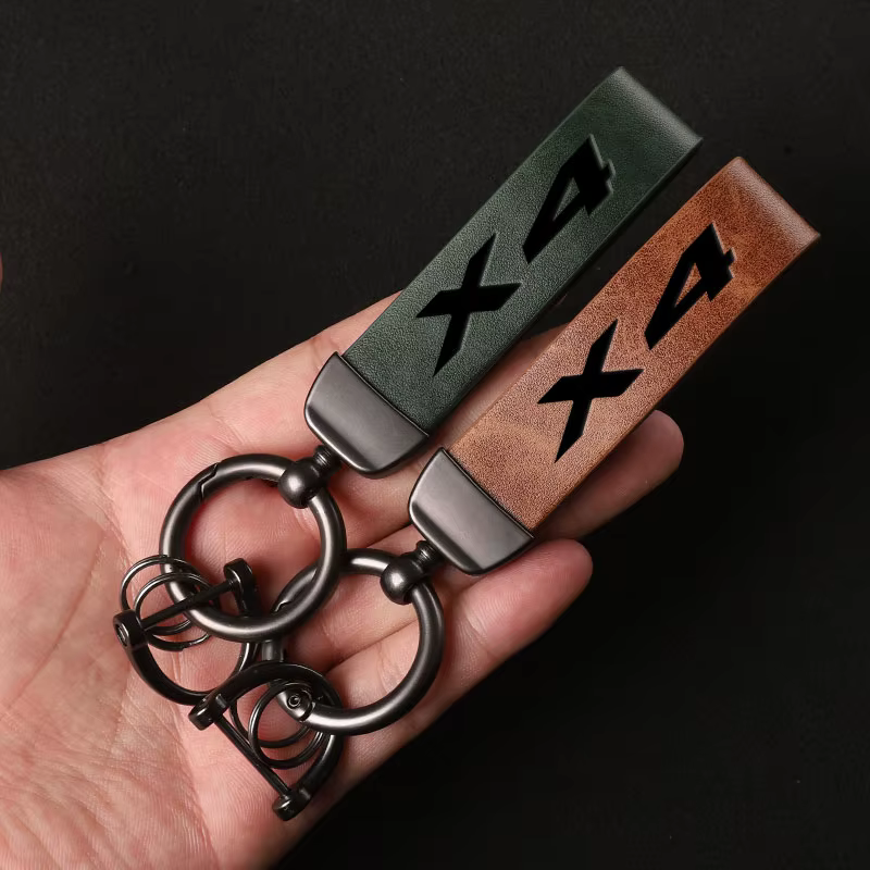 Porte-clés de voiture en cuir véritable pour BMW Tage