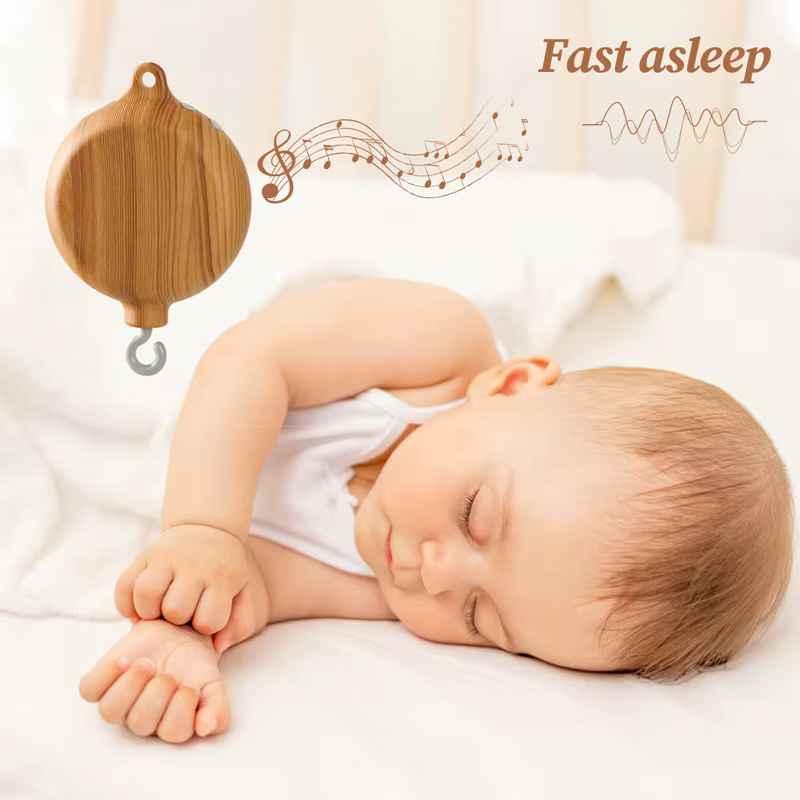 Boîte à musique rotative pour nouveau-nés, berceau pour bébé de 0 à 12 mois, hochet suspendu couleur bois, jouets musicaux apaisants, cadeau pour bébé